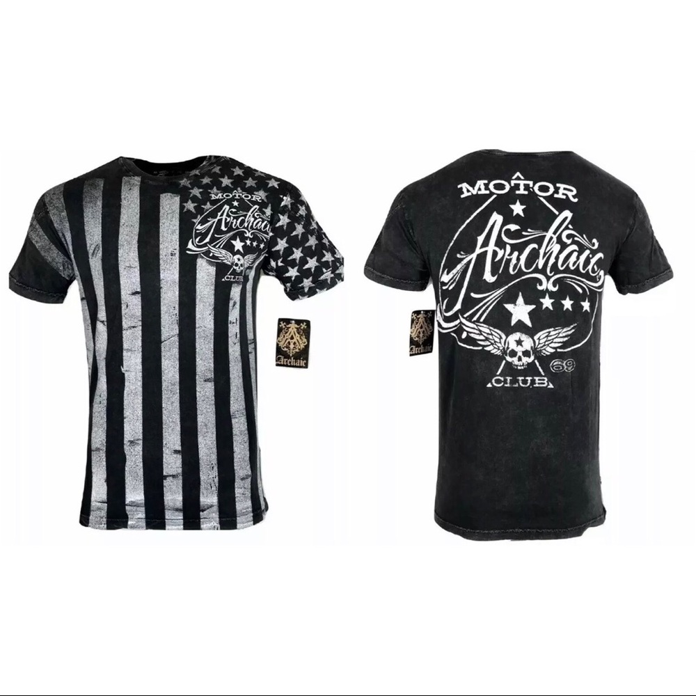 ARCHAIC by AFFLICTION Mens T-Shirt NATION USA FLAG - Picture 3 of 9